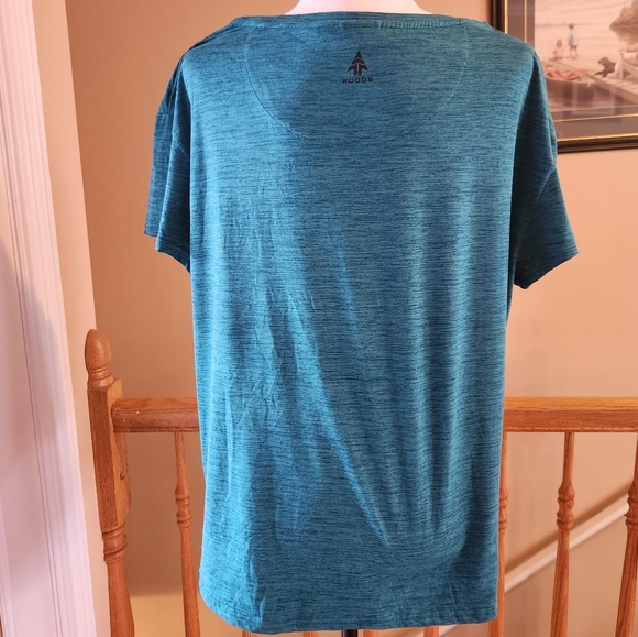 Woods Ayles Pocket T-Shirt tee short sleeve crewneck blue green athletic XL - Picture 7 of 11